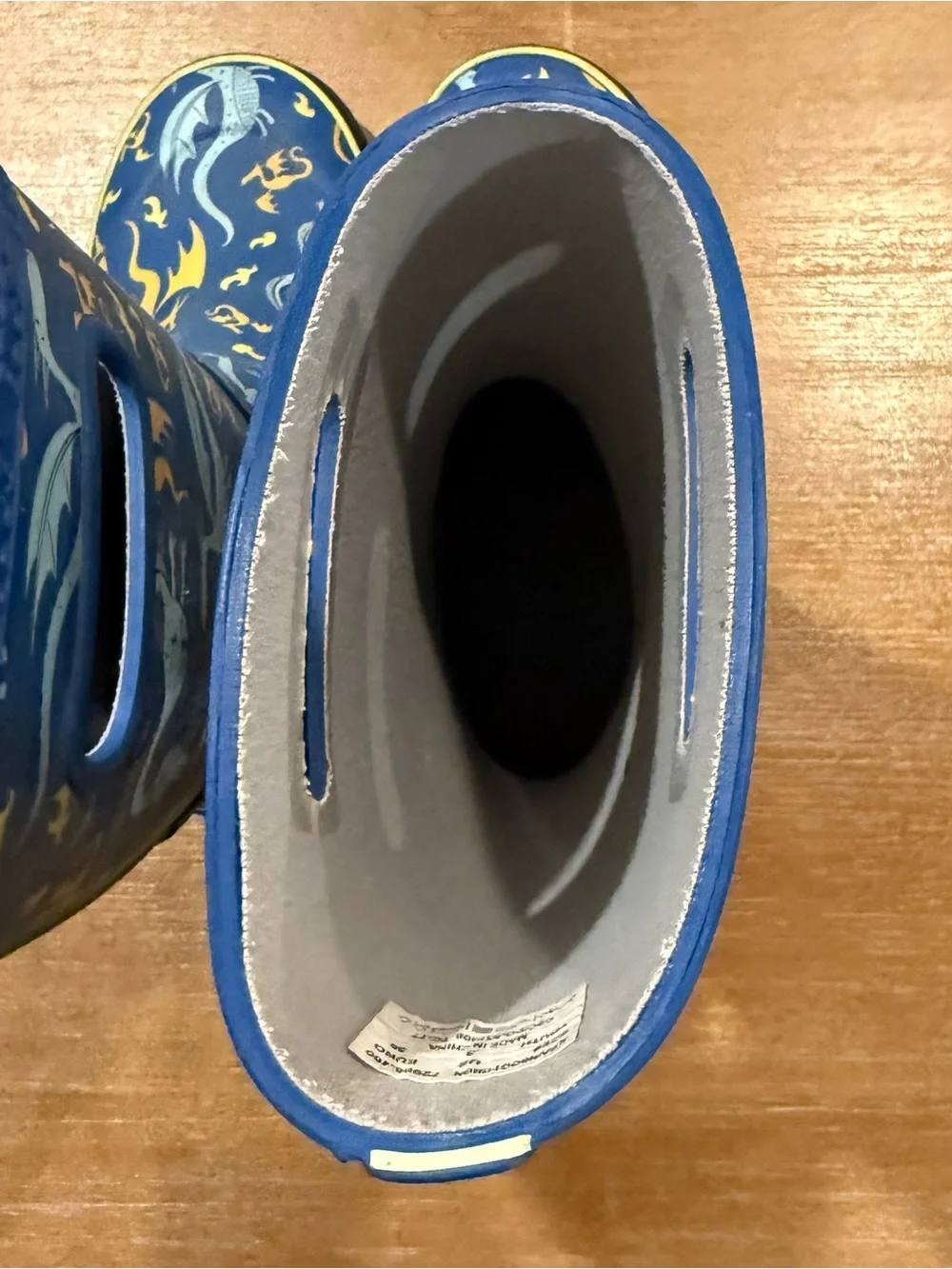 Bogs Kids Dragons Rain Boots Waterproof Rubber Blue Sz 3